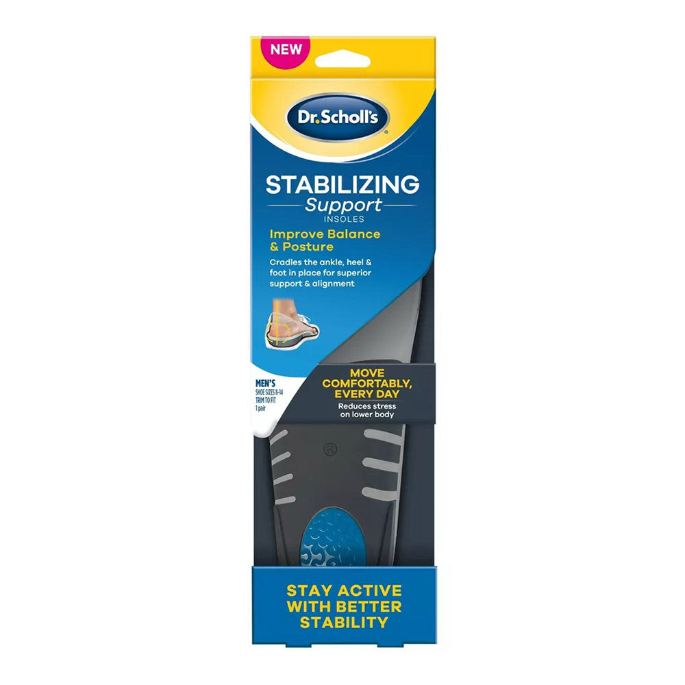Dr Scholls Men Stabilizing Support Insoles, Size 8-14, 1 Pair